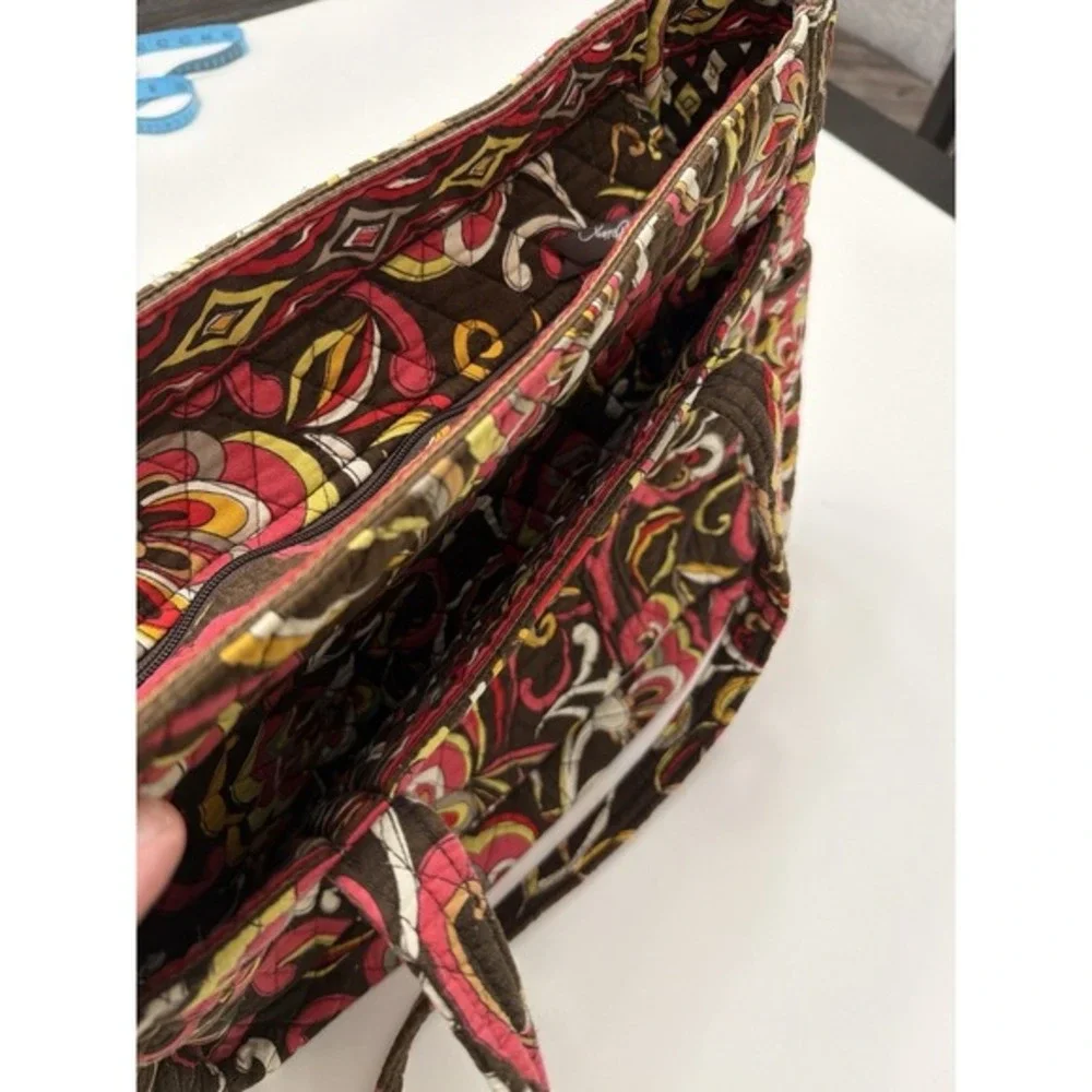 Vera Bradley Bittersweet Floral Quilted‎ Tote Bag Brown Pink.     5169